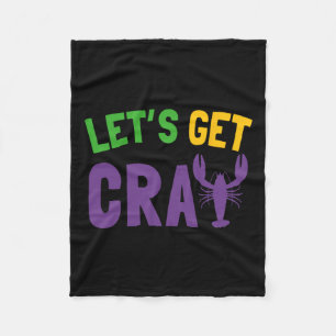 Let's Get Cray Mardi Gras  Fleece Blanket