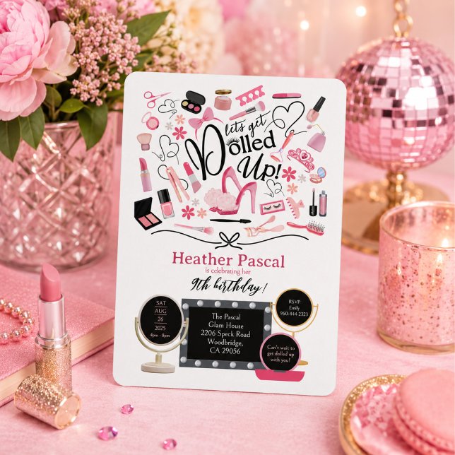 Let's Get Dolled Up Birthday Invitation (Let's Get Dolled Up Birthday Invitation. A perfect invite for a glam, makeup or spa party.)