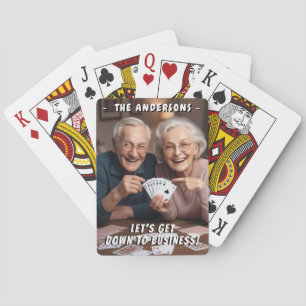 Let's Get Down to Business Fun Personalized Photo Playing Cards