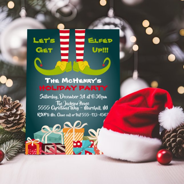 Let's Get Elfed Up Chrismas Party Elf invitation (Creator Uploaded)
