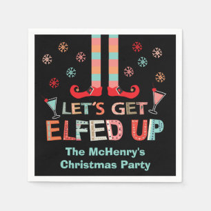 Let's Get Elfed Up Chrismas Party Elf Napkin