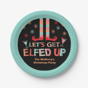 Let's Get Elfed Up Chrismas Party Elf Paper Plate