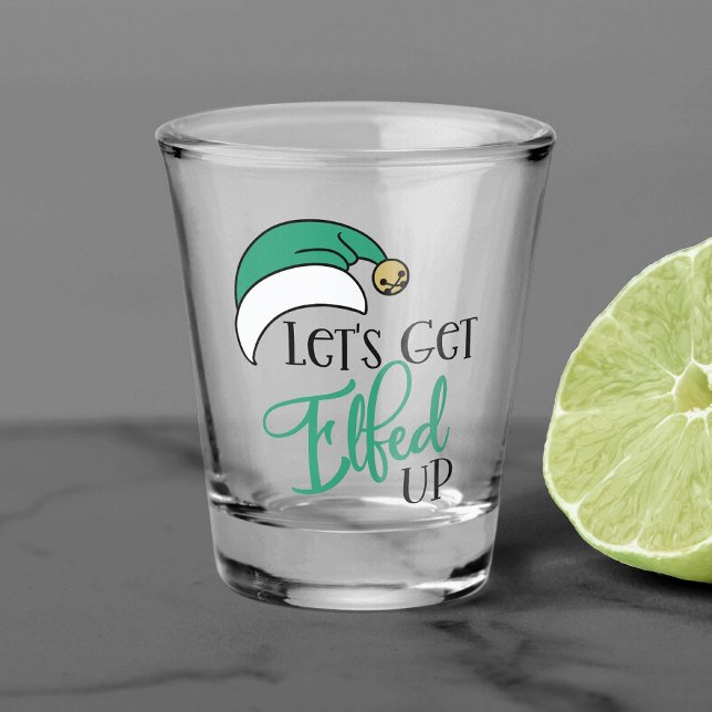 Lets Get Elfed Up | Christmas Alcohol Drinking Pun Shot Glass (Creator Uploaded)