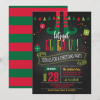 Let's Get Elfed Up Christmas Party Invitation - BK