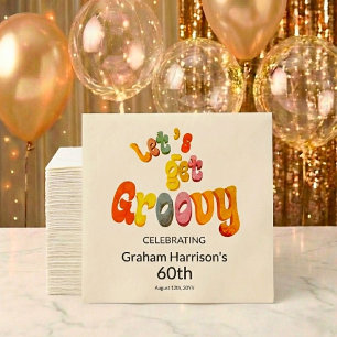 Let's Get Groovy 60th Birthday Party Napkin