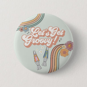 Lets Get Groovy Birthday Party Favour 2 Inch Round Button