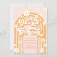 Let's Get Groovy Boho Daisy Rainbow Birthday