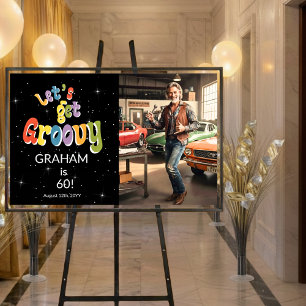 Let's Get Groovy Men's 60th Birthday Photo Poster