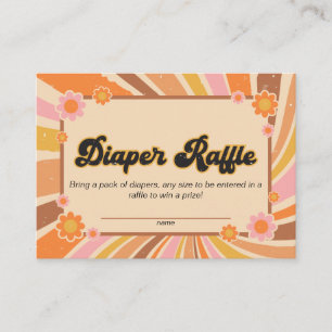Let's Get Groovy Retro Baby Shower Diaper Raffle Enclosure Card