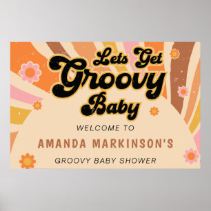 Let's Get Groovy Retro Baby Shower Poster