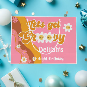 Let's get groovy retro vintage birthday large gift bag