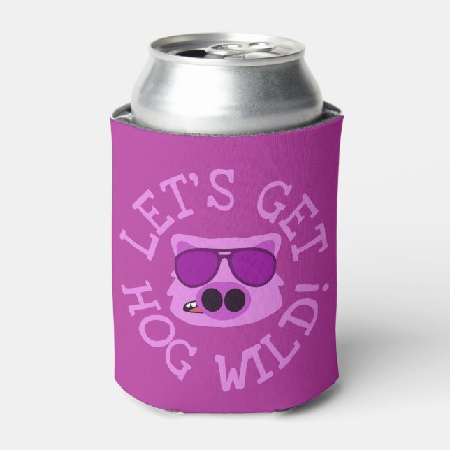 Let's Get Hog Wild Can Cooler (Can Front)