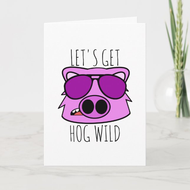 Let's Get Hog Wild Holiday Card (Front)