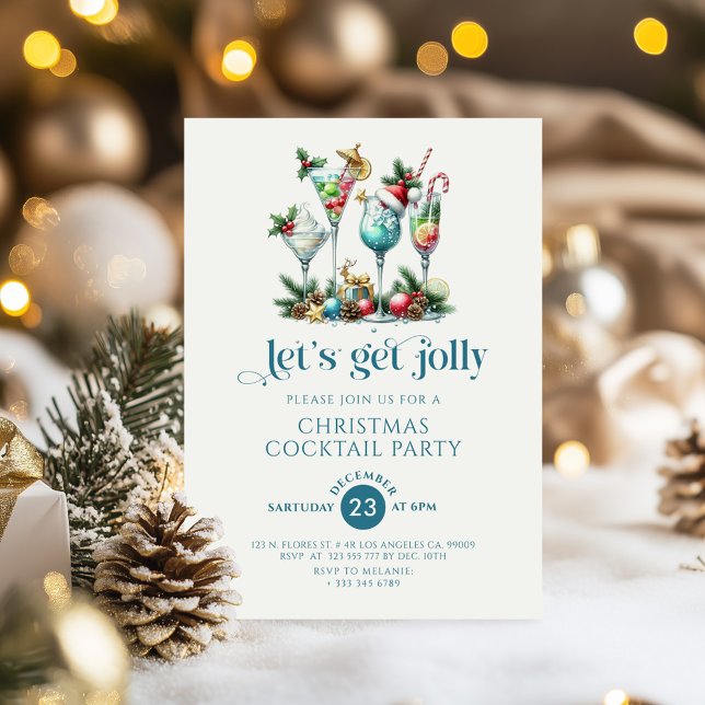 Let's Get Jolly Christmas Cocktail Party Invite (Creator Uploaded)