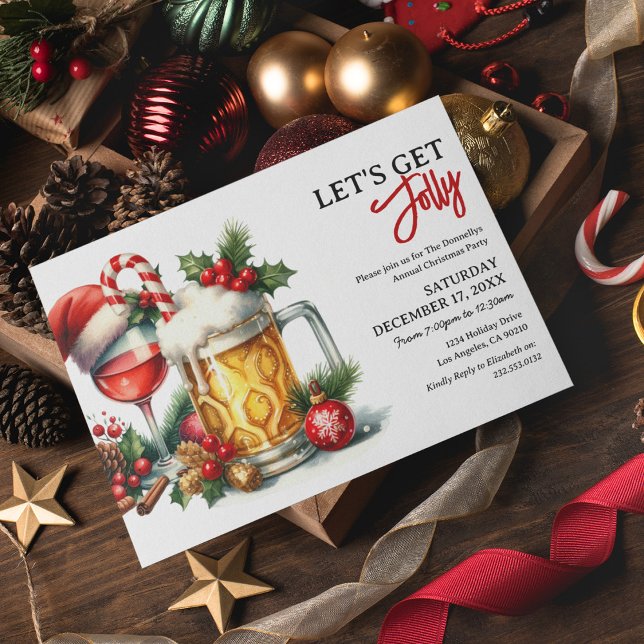 Let's Get Jolly Christmas Party Invitation (Creator Uploaded)