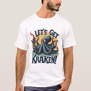 Let's Get Kraken Funny Rum Drinking Octopus T-Shirt