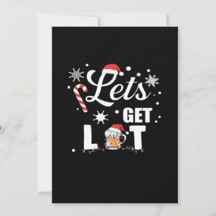 Let's Get Lit Adult Funny X-mas Christmas Essentia Holiday Card
