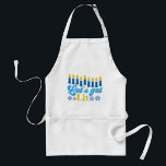 Let's Get Lit! Apron<br><div class="desc">This cheeky Hanukkah pattern is an eye-catcher! It's a fun and funky way to dress up decor,  gifts,  apparel,  and household items for the occasion. Check out my store for more pattern items and gift ideas,  or combine items to create an interesting gift package!</div>