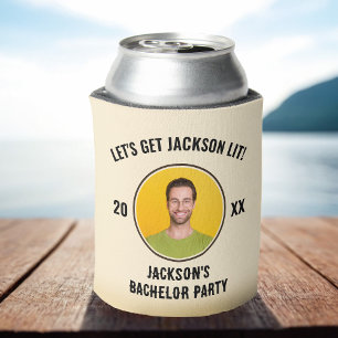 Let's Get Lit Bachelor Party Beer Can Cooler
