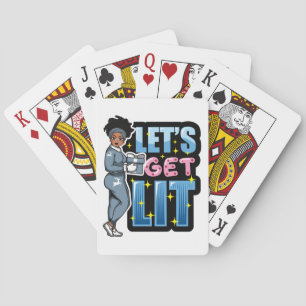 Let's get lit black women christmas drinking sista playing cards