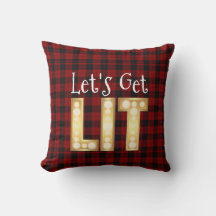 Lets Get LIT Buffalo Plaid Modern Personalized