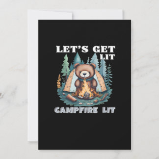Let's Get Lit. Campfire Lit Classic Holiday Card
