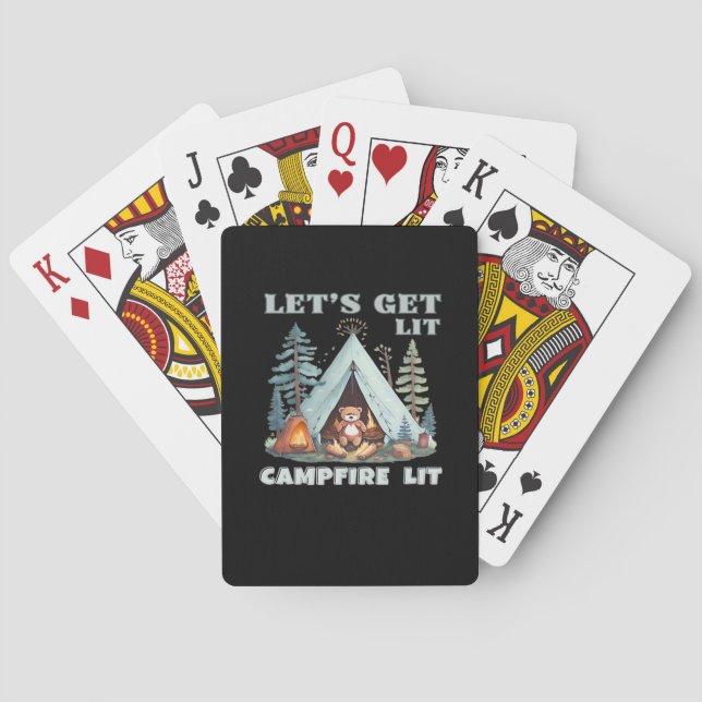 Let's Get Lit. Campfire Lit. Vibe Camping Classic Playing Cards (Back)