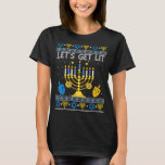 Let's Get Lit Chanukah Hanukkah Funny Christmas Ug T-Shirt<br><div class="desc">Let's Get Lit Chanukah Hanukkah Funny Christmas Ugly Sweater_1</div>