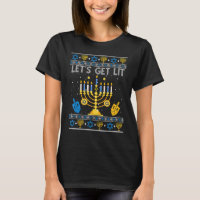 Let's Get Lit Chanukah Hanukkah Funny Christmas Ug