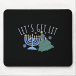 Let's Get Lit Chrismukkah Hanukkah Christmas Match Mouse Pad<br><div class="desc">Let's Get Lit Chrismukkah Hanukkah Christmas Matching Family</div>