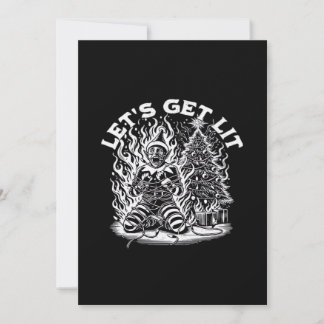 Let's Get Lit Christmas Christmas Celebration Holiday Card