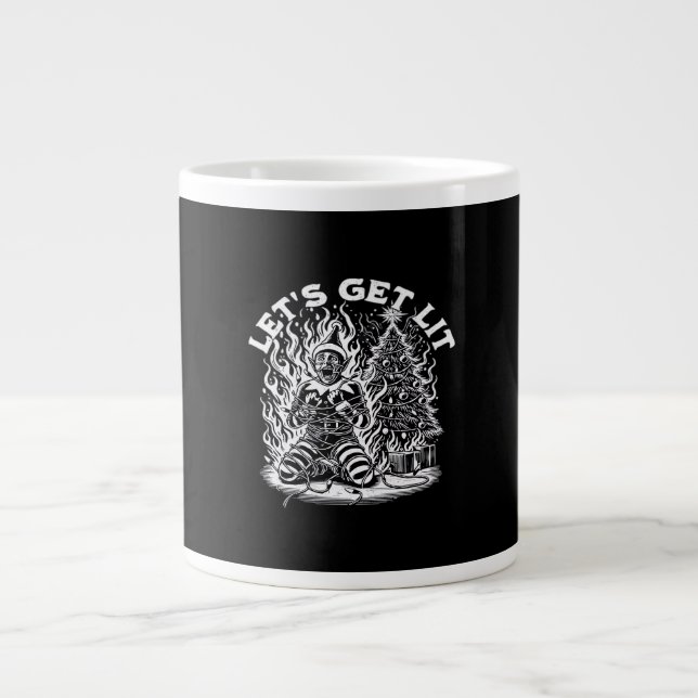 Let's Get Lit Christmas Christmas Celebration Large Coffee Mug (Front)