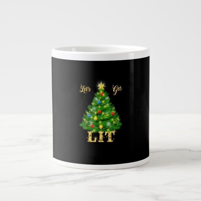 Let's Get Lit Christmas Christmas Large Coffee Mug (Front)