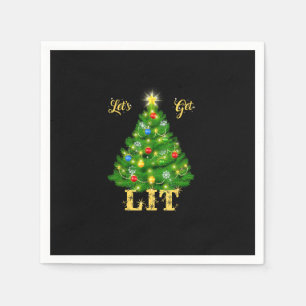 Let's Get Lit Christmas Christmas Napkin