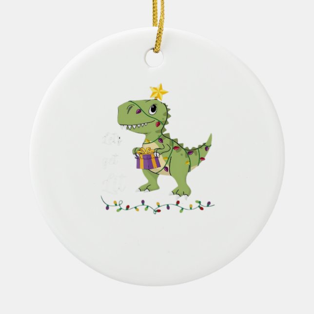 Let's Get Lit Christmas Classic Ceramic Ornament (Front)