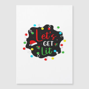 Let's Get Lit Christmas Drinking Lights Santa Esse