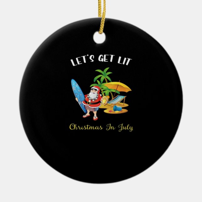 Let's Get Lit Christmas Essential Ceramic Ornament (Front)