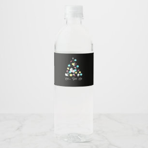 Let's Get Lit Christmas Holiday Lights Funny Pun S Water Bottle Label
