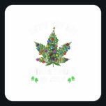 Let's Get Lit Christmas In July Christmas Tree Square Sticker<br><div class="desc">Let's Get Lit Christmas In July Christmas Tree: A quirky “Christmas in July” pun featuring tree lights. Perfect for mid-year celebrations. Fun,  festive,  and playful.</div>