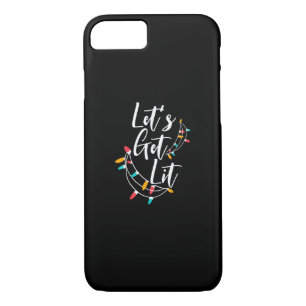 Let's Get Lit Christmas Lights Day Happy Holidays Case-Mate iPhone Case