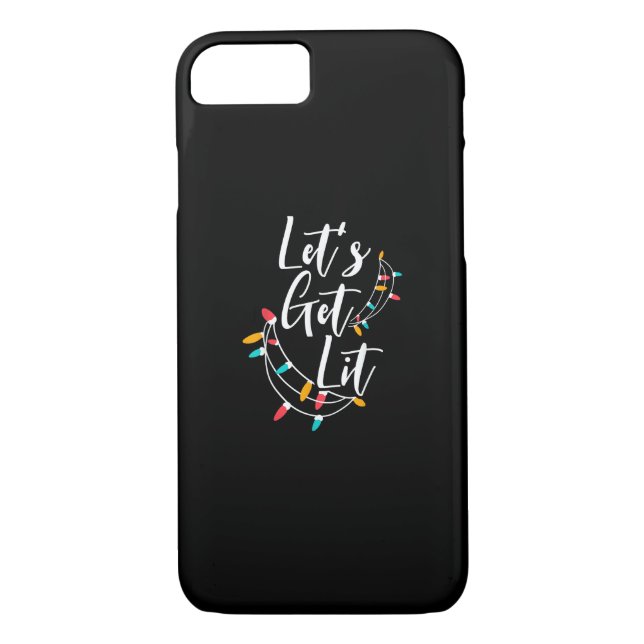 Let's Get Lit Christmas Lights Day Happy Holidays Case-Mate iPhone Case (Back)