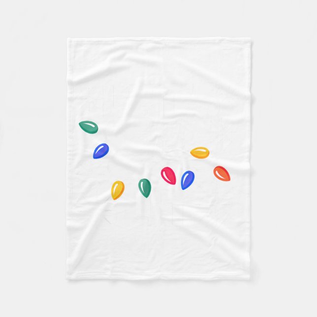 Let's Get Lit Christmas Lights  Fleece Blanket (Front)