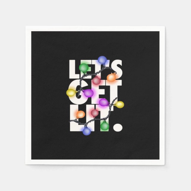 Let's Get Lit Christmas Outfit Classic Napkin (Front)