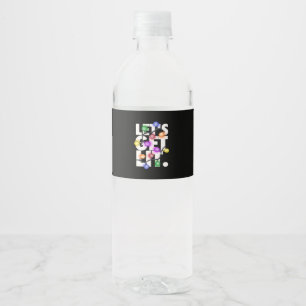 Let's Get Lit Christmas Outfit Classic Water Bottle Label