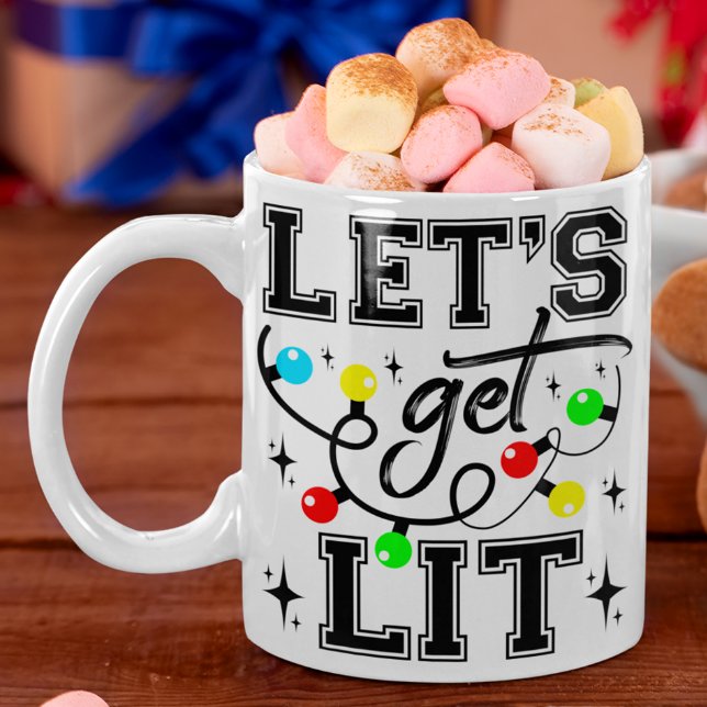Let's Get Lit Christmas Party Funny - Xmas Light Coffee Mug (Creator Uploaded)