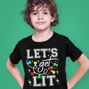 Let's Get Lit Christmas Party Funny - Xmas Light T-Shirt