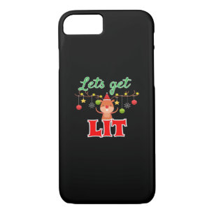 Let's Get Lit Christmas Reindeer Funny  Case-Mate iPhone Case