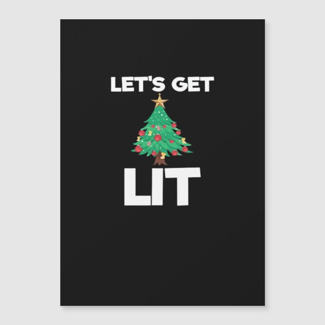 Let's Get Lit Christmas Tree Holiday Drinking (Front)