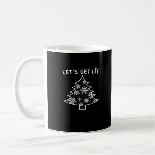 Let's Get Lit Christmas Tree Holiday Lights Essent Coffee Mug