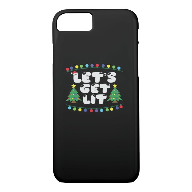 Let's Get Lit Christmas Tree Jingle Bells  Case-Mate iPhone Case (Back)